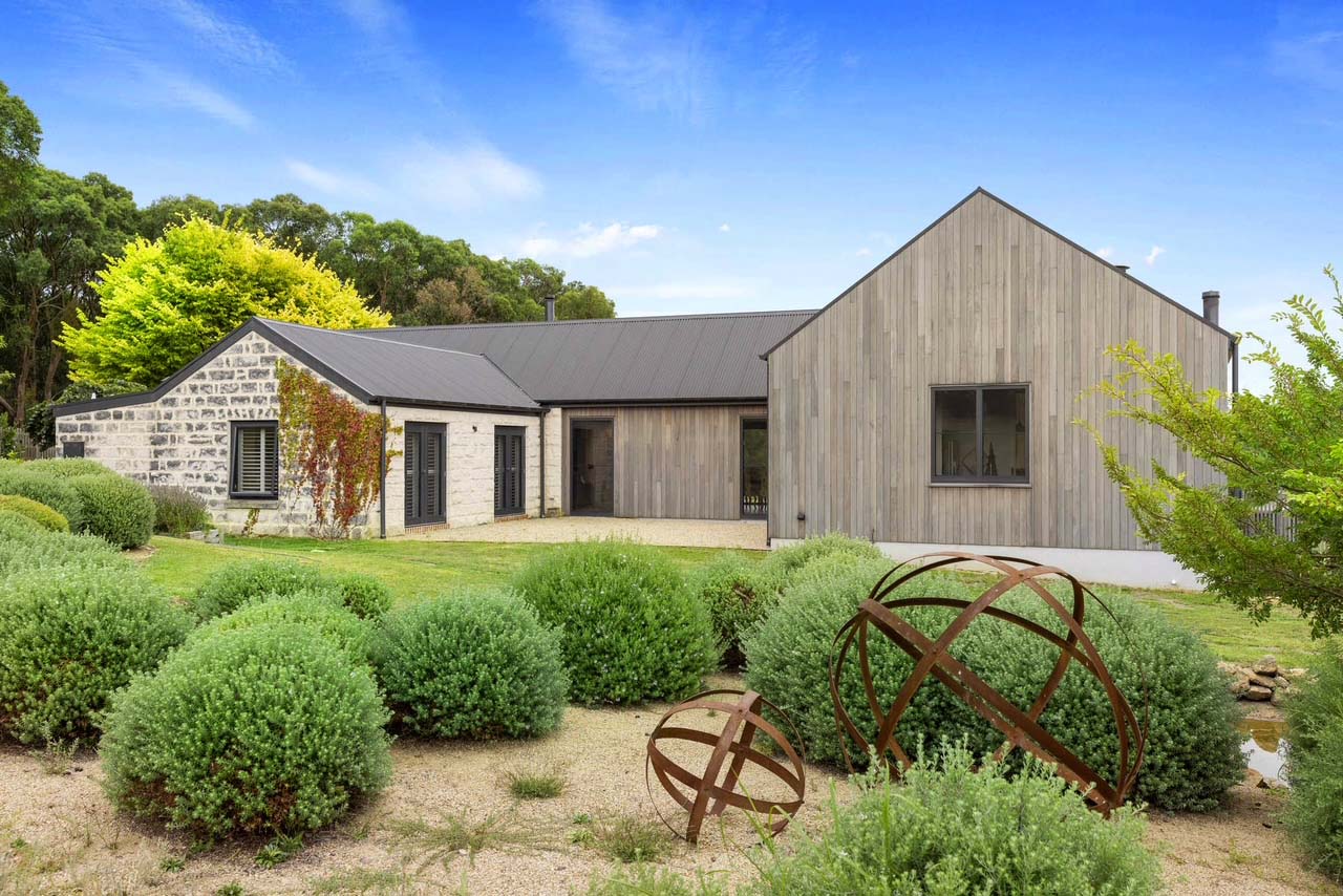 Australian hardwood cladding with an evenly weathered finish