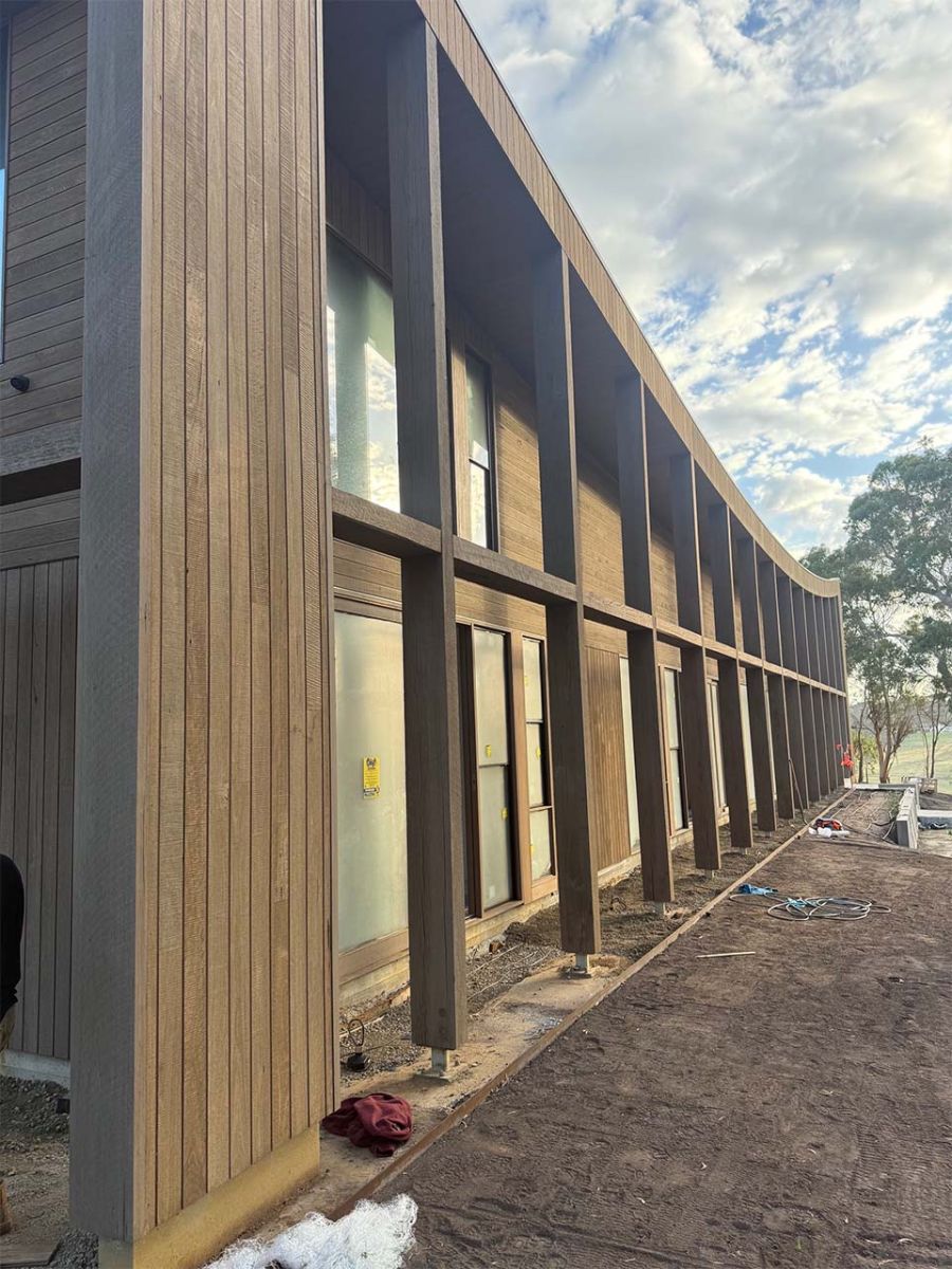 Vertical Australian hardwood cladding and windows